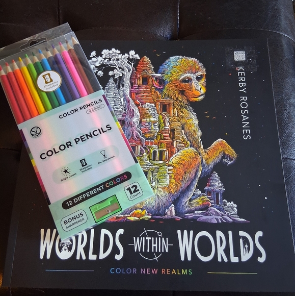 Kerby Rosanes Other - Intricate Coloring Book for Adults, with a Set Of Colored Pencils